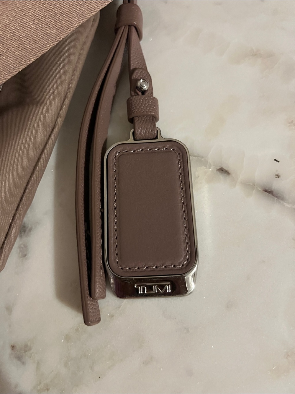 Tumi Mauve/Taupe Nylon Crossbody Shoulder Bag with Silver Hardware - Picture 6 of 6
